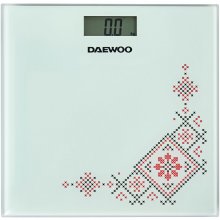 Cantar electronic de persoane Daewoo, DBS210R, sticla 6 mm, 150 kg, Alb/Abstract
