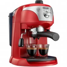 Espressor manual De'Longhi EC221.RED, Dispozitiv spumare, Sistem cappuccino, 15 Bar, 1 l, Oprire automata, Rosu