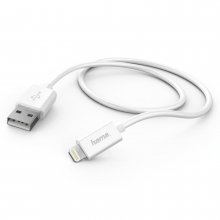 Cablu Incarcare/Sincronizare USB -  Lighting Hama, alb, 1 m