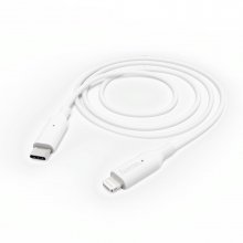 Cablu incarcare/date USB Tip C - Lightning Hama, 1m, alb