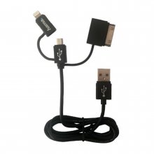 Cablu micro USB 3in1 cu adaptor Lightning si 30-pin Hama, 1 m, MFI