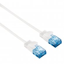 Cablu CAT-6 Slim-Flexib, alb, 0.75 m