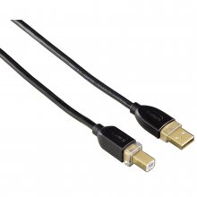 Cablu USB 2.0, placat cu aur, dublu ecranat, 1.80 m, negru