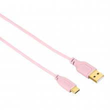Cablu USB-C Flaxi Slim, 0.75 m, roz