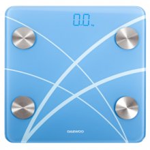Cantar electronic de persoane cu Bluetooth Daewoo, 180 kg, Pornire automata, Bluetooth 4.0, Display LED, Albastru
