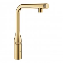 Baterie bucatarie Grohe Essence Smartcontrol 31615GL0, 3/8, pipa inalta, tip L, dus extractabil, 2 functii, control push&turn, pivotanta, Cool sunrise