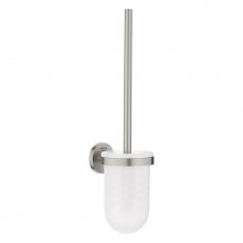 Perie WC Grohe Essentials 40374DC1, suport perie, fixare ascunsa, sticla, metal, mat, Supersteel