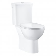 Set vas WC Bau Ceramic 39347000, montare pe podea, rimless, dubla spalare, Alb