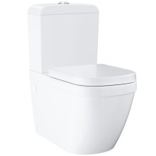 Set vas WC Grohe Euro Ceramic 39462000, montare pe podea, evacuare orizontala, alimentare verticala, SoftClose, Rimless, Alb