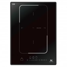 Plita domino inductie Master Kitchen MKHI 382ED-1BRBK, 2 zone de gatire, Sticla ceramica, Control slide touch, afisaj LED, Negru