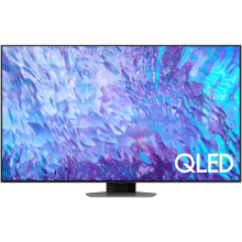 Televizor Samsung QLED QE55Q80CATXXH, 138 cm, Smart, 4K Ultra HD, 100 Hz, Clasa G (Model 2023), Argintiu