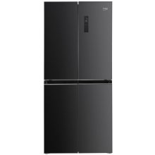 Side by side Beko GNO4031GS, 401 L, Clasa E, NeoFrost Dual Cooling, Compresor Prosmart Inverter, Display touch, H 180 cm, Sticla Gri Antracit
