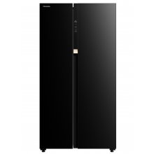 Side by side Toshiba GR-RS780WE-PGJ, 584 L, Max-Humid Fresh, Dual Alloy Cooling, Pure BIO, Origin Inverter, Humidity Control, Sticla neagra