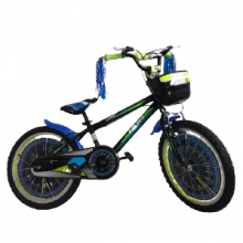 Bicicleta RDB Laser, 20 Inch, Cu roti ajutatoare, Cosulet pentru depozitare, Negru/Verde