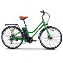 Bicicleta electrica RKS MJ1, 250W, Autonomie 35 km, Viteza maxima 25 km/h, LCD display, Verde