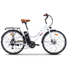 Bicicleta electrica RKS MJ1, 250W, Autonomie 35 km, Viteza maxima 25 km/h, LCD display, Alb