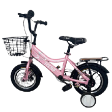 Bicicleta copii RDB LASTUNUL, roata 12 inch, cadru otel, roti ajutatoare, Roz