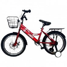 Bicicleta copii RDB LASTUNUL, roata 18 inch, cadru otel, roti ajutatoare, Rosu