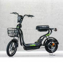 Bicicleta electrica VST Volta, 220W, Autonomie 35 km, Viteza maxima 25 km/h, Negru
