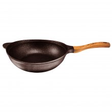 Tigaie wok Neoklein WOK30, diametru 28 cm, aluminiu turnat, invelis anti-aderent, Negru