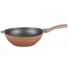 Tigaie wok Neoklein WOK30, diametru 28 cm, aluminiu turnat, invelis anti-aderent, Auriu