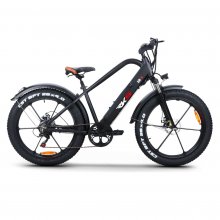 Bicicleta electrica RKS XR6, Autonomie 45 km, Viteza maxima 25 km/h, 48V, fat bike, Negru