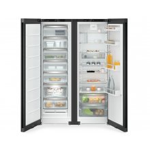 Side by side Liebherr XRFbd 5220, frigider si congelator Prime SFNbde 5227 + SRbde 5220, clasa E, NoFrost, VarioSpace, EasyOpen, H 185.5 cm, Inox