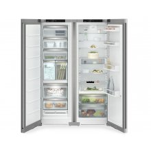 Side by side Liebherr XRFsf 5245, frigider si congelator Prime SFNsfe 5247 + SRBsfe 5220, NoFrost, clasa E, VarioSpace, EasyOpen, H 185.5 cm, Inox