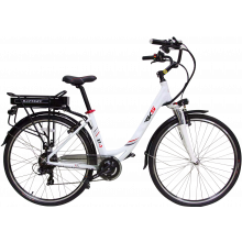 Bicicleta electrica RKS ZF6, 250W, Autonomie 35 km, Viteza maxima 25 km/h, Alb
